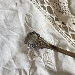 Pince à sucre ancienne dans son coffret , décor coquille