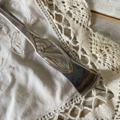 Pince à sucre ancienne dans son coffret , décor coquille