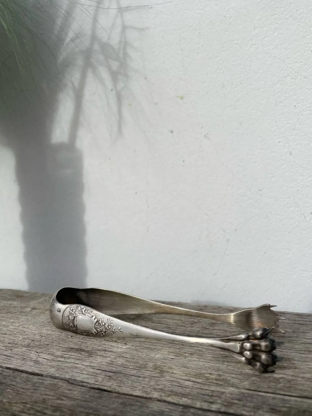 Pince à sucre en métal argenté