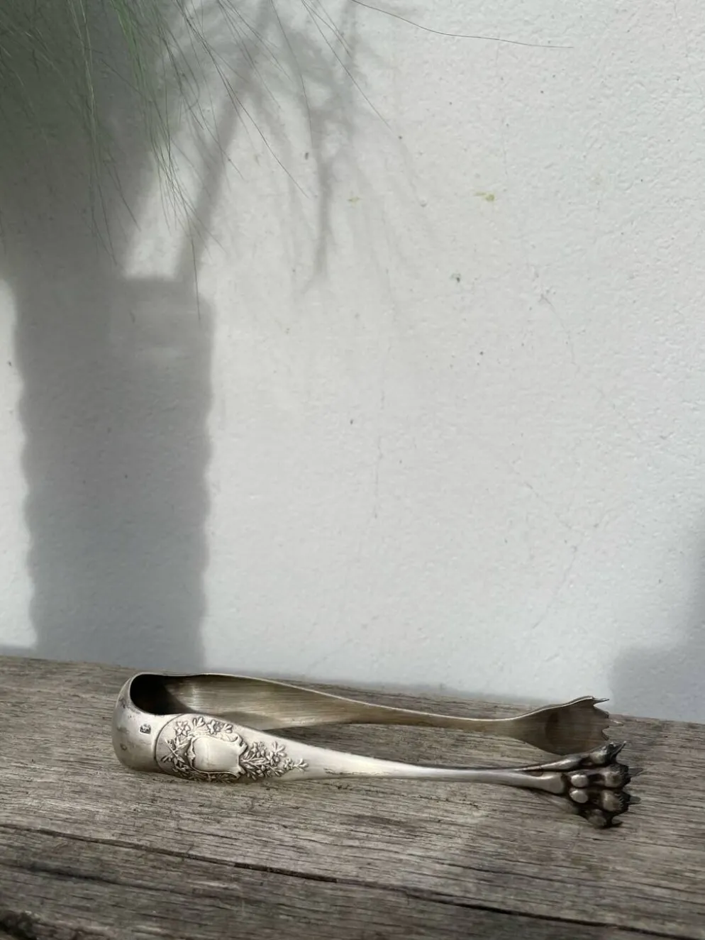 Pince à sucre en métal argenté