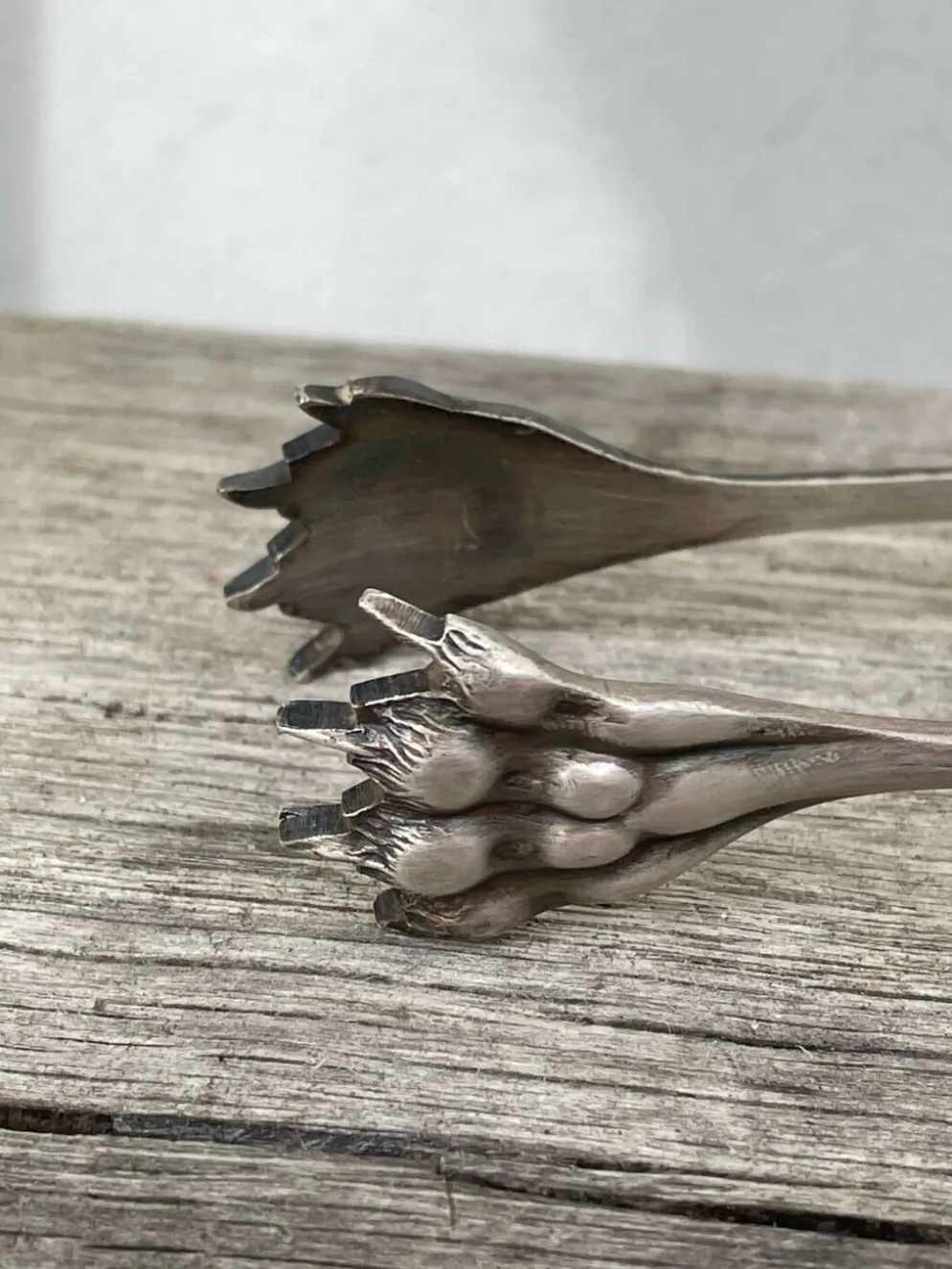 Pince à sucre en métal argenté