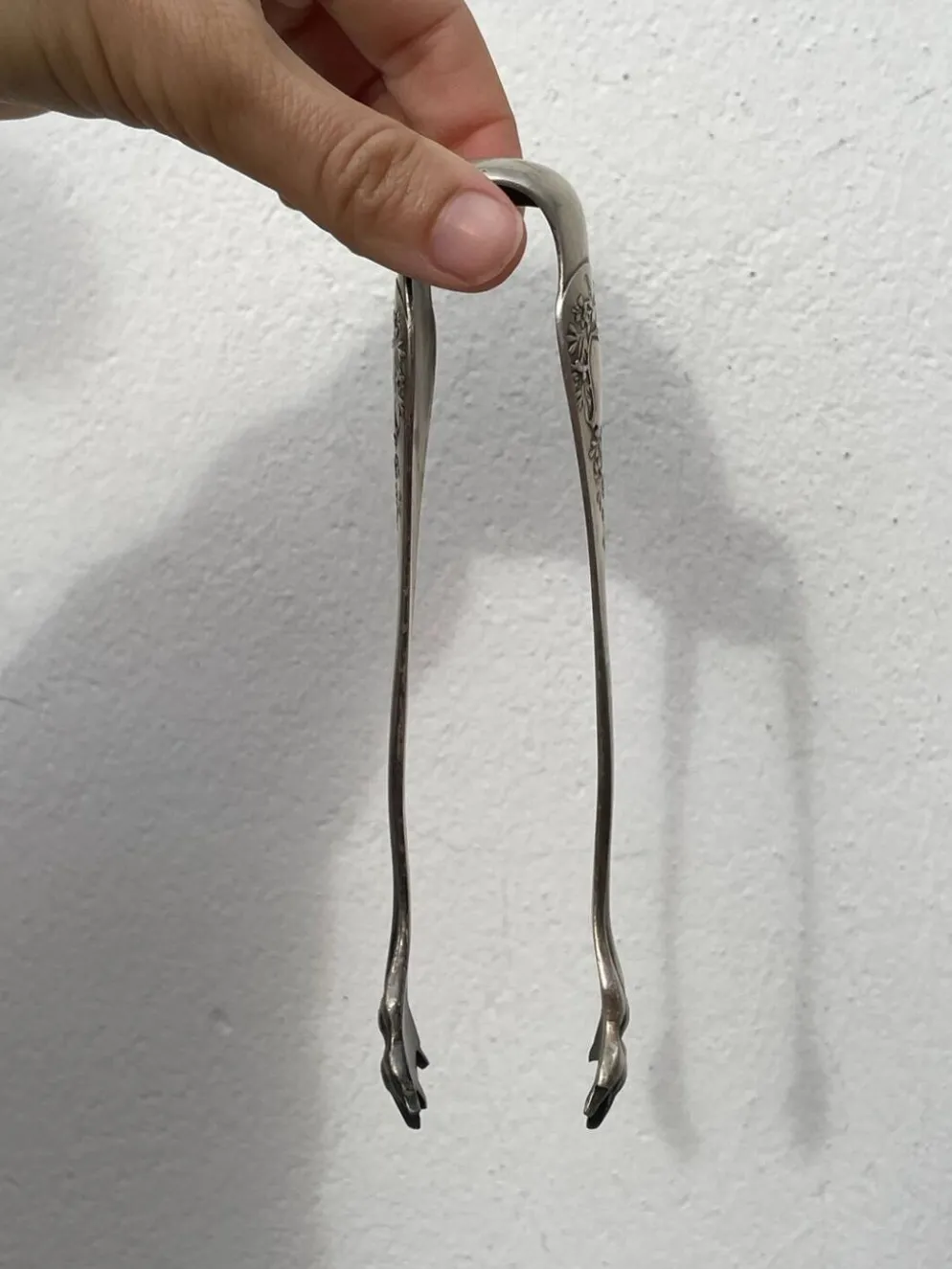 Pince à sucre en métal argenté