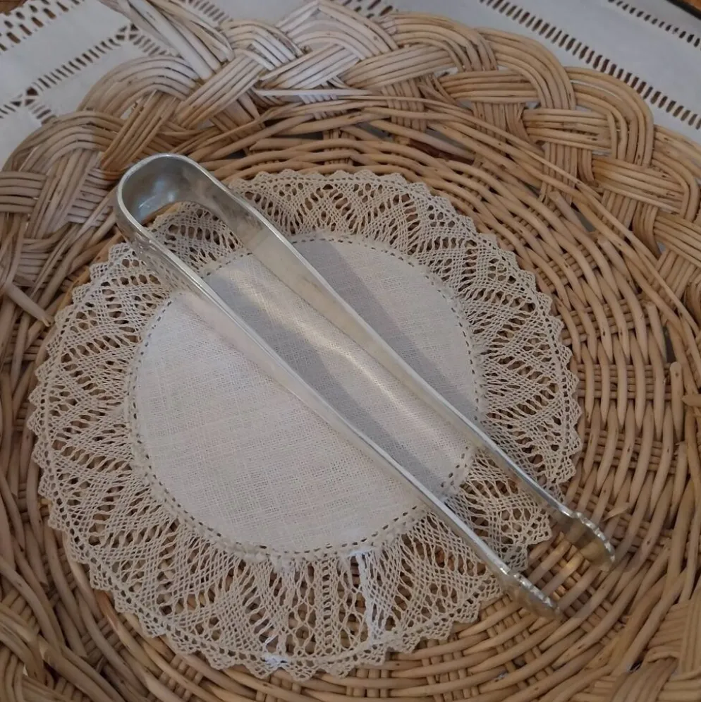 Pince à sucre en métal argent art nouveau