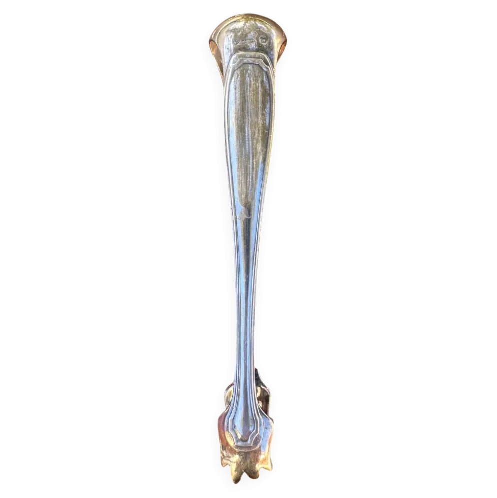 Pince à sucre vintage en métal argenté par Gundart – Décor à filets