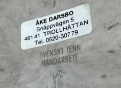 Plaque en métal vintage suédoise de Svensk Tenn