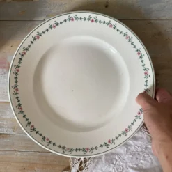 Plat ancien Longwy 30 cm , modèle Blois, début XXe