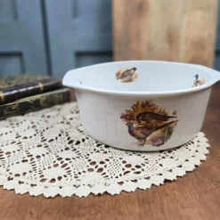 Plat ancien porcelaine à feu Sarreguemines Digoin – Décor chasse