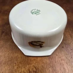 Plat ancien porcelaine à feu Sarreguemines Digoin – Décor chasse