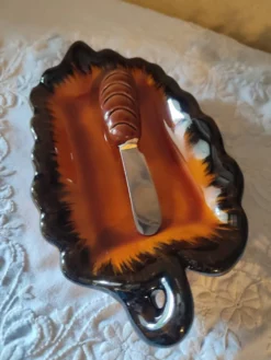 Plat apéritif Beurrier feuille Vallauris