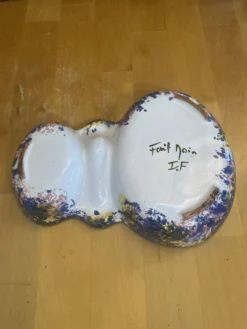 Plat apéro mendiant style morvan céramique polychrome vintage #e131
