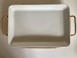 Plat Arabia Finland en faÏence et rotin 1960