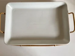 Plat Arabia Finland en faÏence et rotin 1960
