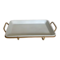 Plat Arabia Finland en faÏence et rotin 1960