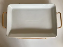 Plat Arabia Finland en faÏence et rotin 1960