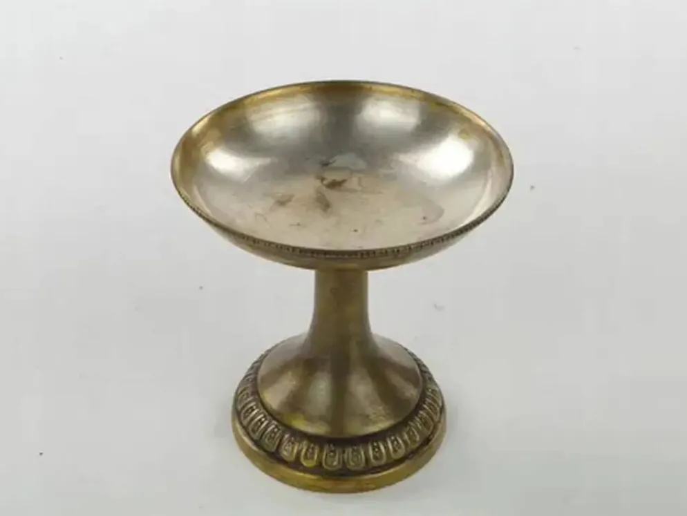 Plat Art Déco, laiton argenté, Allemagne, années 1930