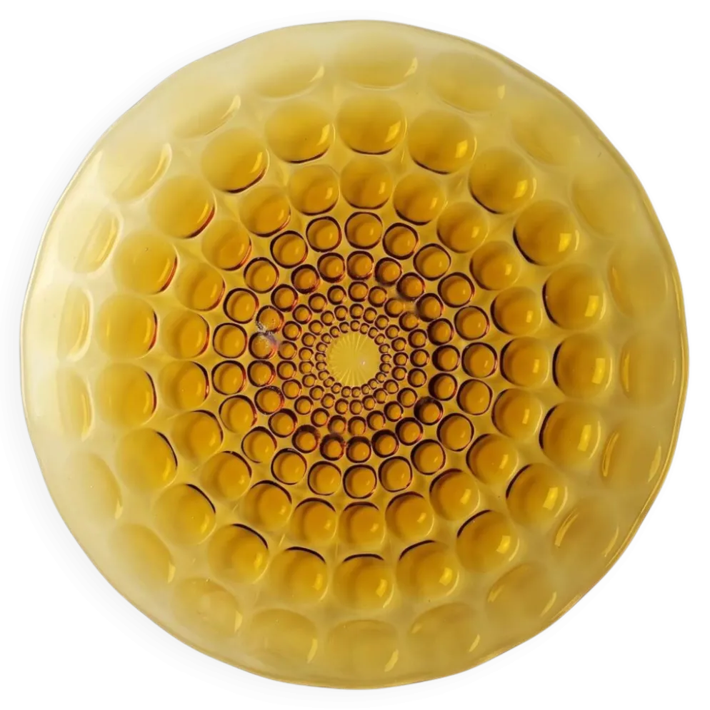Plat "Billes" René Lalique en verre ambré, Art Déco circa 1937