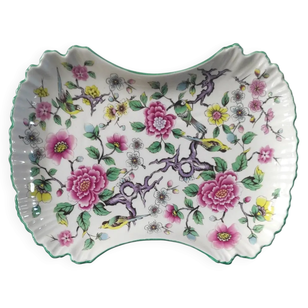 Plat chantourné vintage en faïence