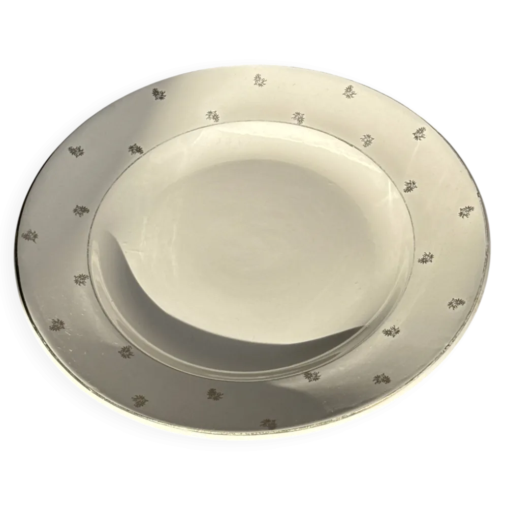 Plat circulaire modèle Nico doré Digoin Sarreguemines D30,5