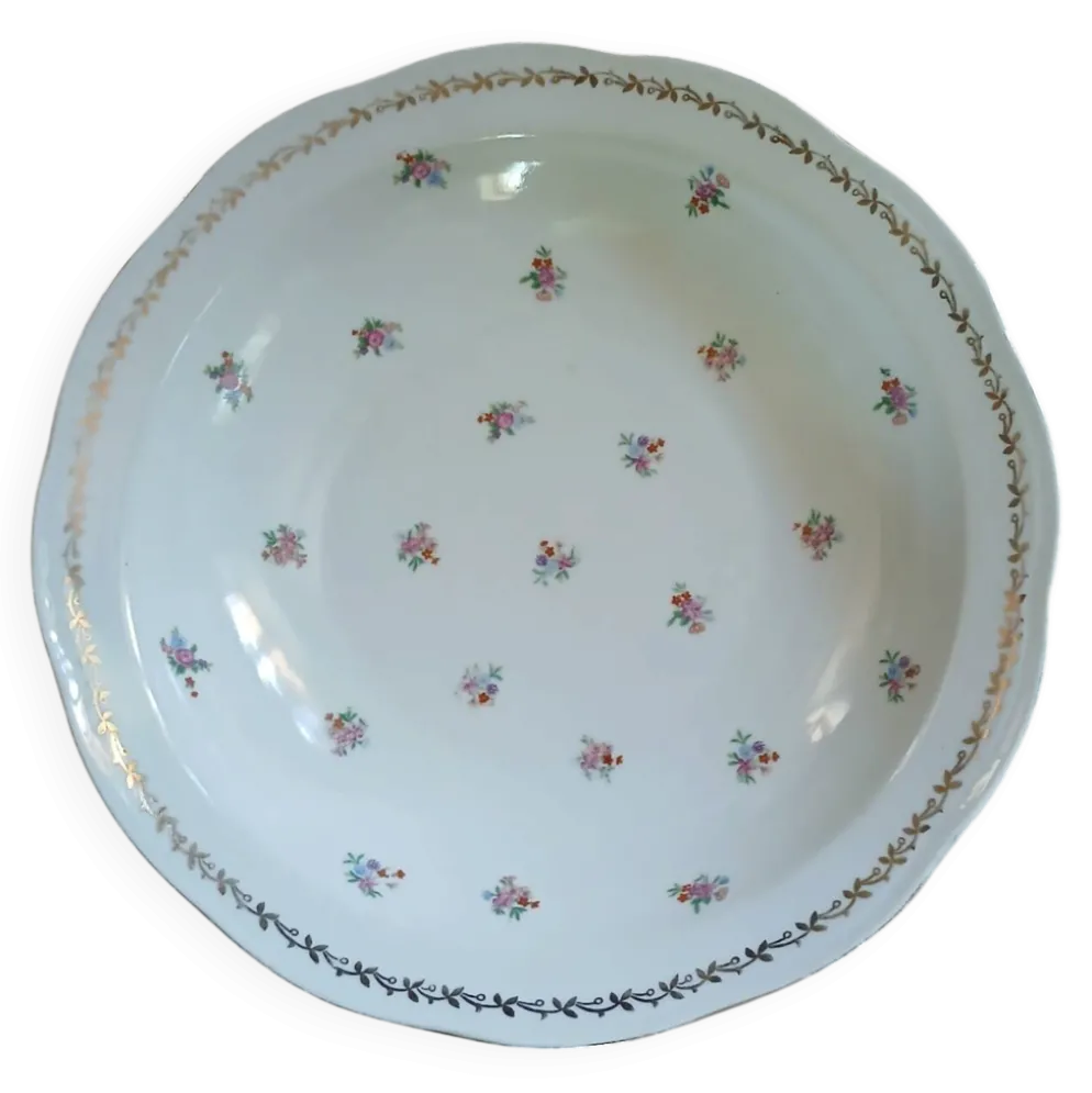 Plat creux ancien en porcelaine