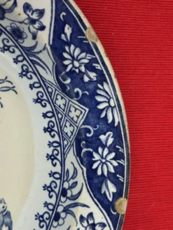 Plat creux Creil et Montereau, Yedo, idéogramme XIXème - 24,5 cm