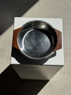 Plat creux en acier inoxydable et bois H4 D20
