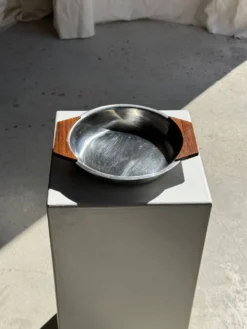 Plat creux en acier inoxydable et bois H4 D20