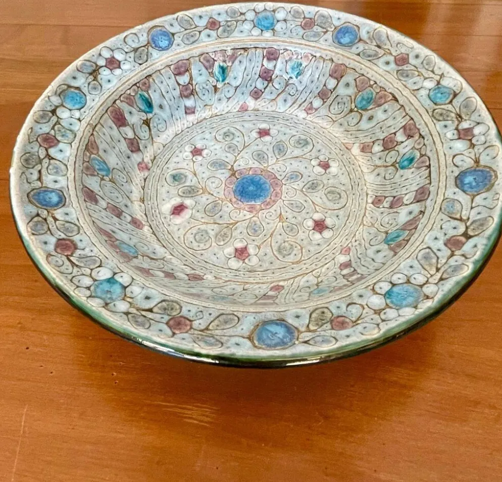 Plat creux en céramique émaillée, Danuta Le Hénaff