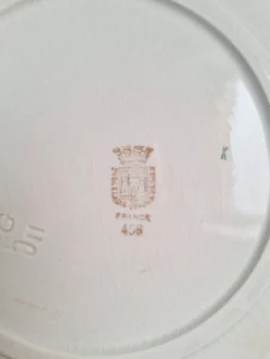Plat creux Gien orange et noir modèle 456
