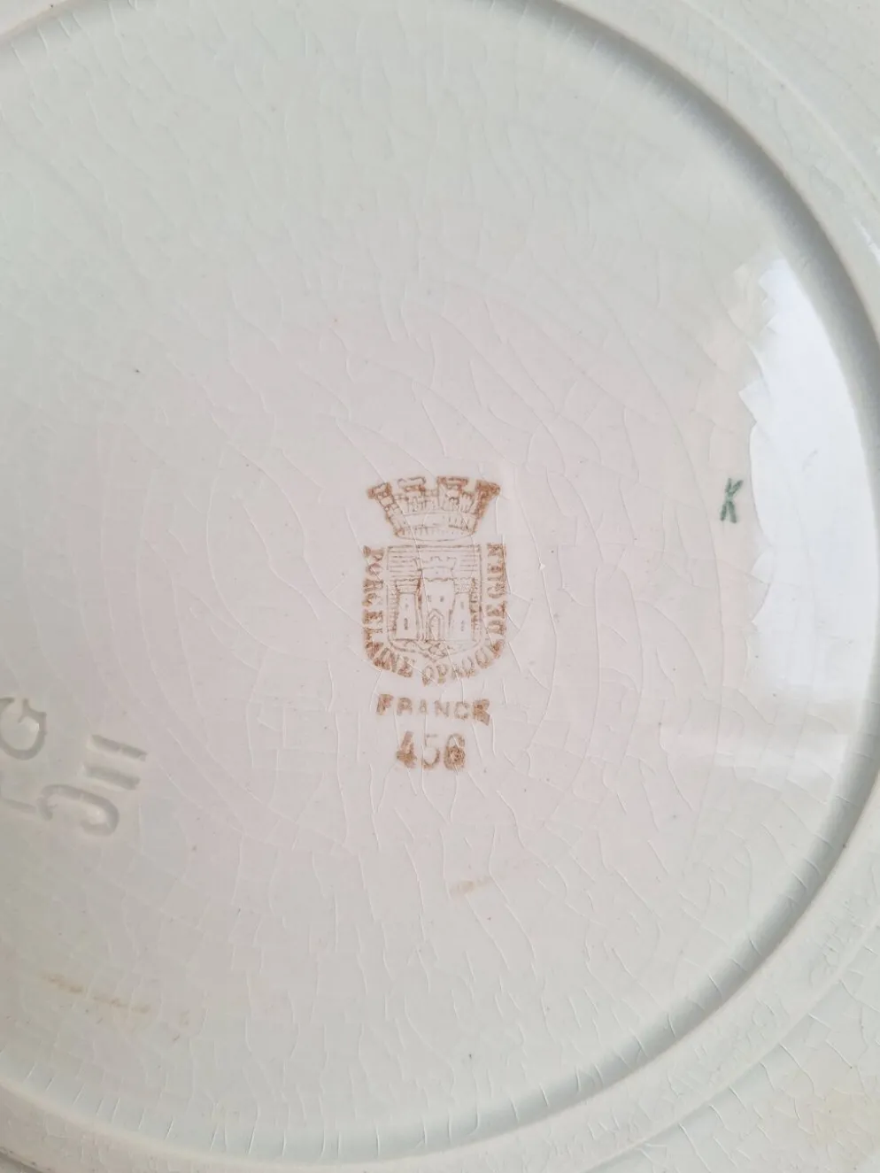 Plat creux Gien orange et noir modèle 456