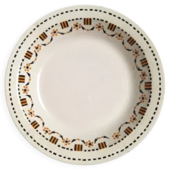 Plat creux Gien orange et noir modèle 456