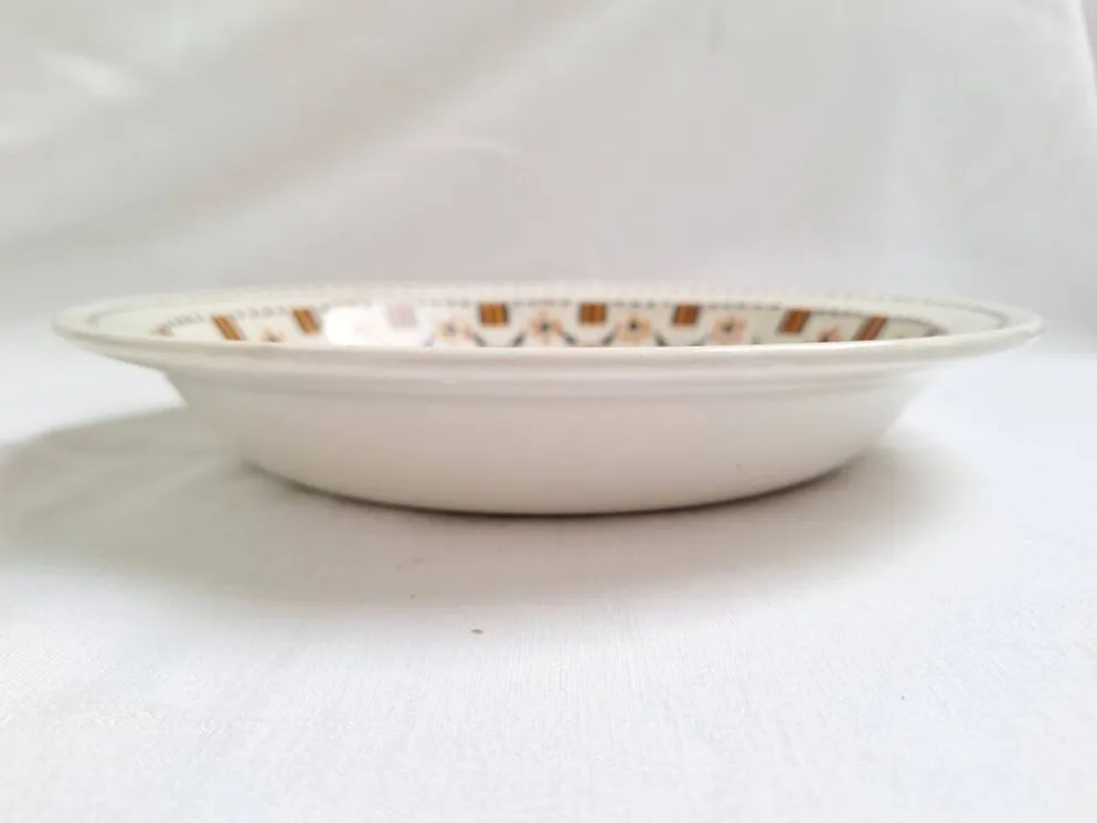 Plat creux Gien orange et noir modèle 456