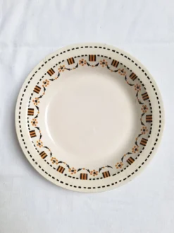 Plat creux Gien orange et noir modèle 456