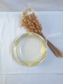 Plat creux Moulin des Loups jaune et gris