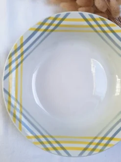 Plat creux Moulin des Loups jaune et gris