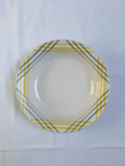 Plat creux Moulin des Loups jaune et gris