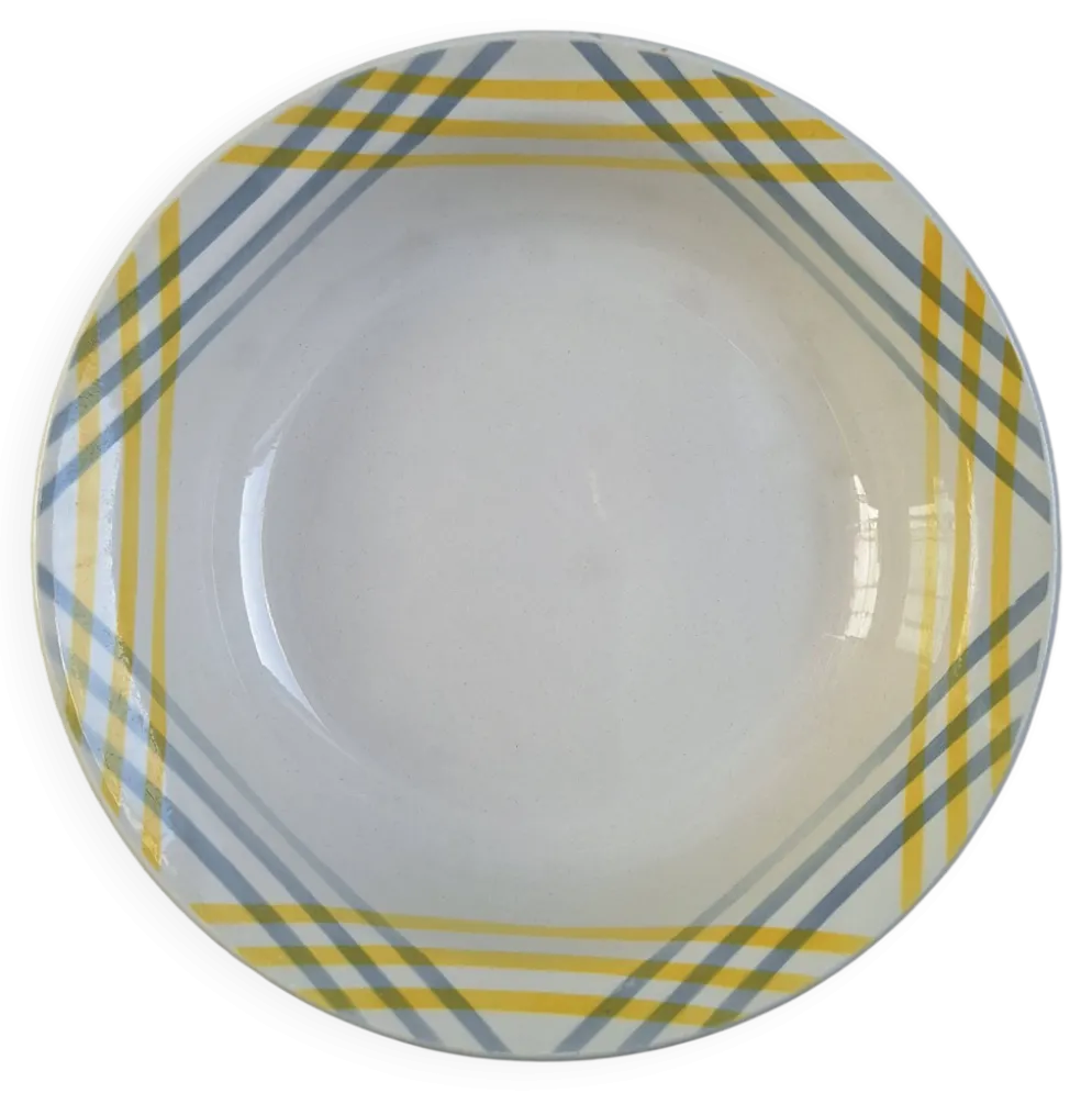 Plat creux Moulin des Loups jaune et gris