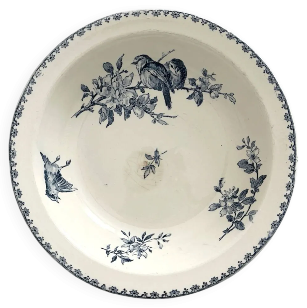 Plat creux saladier en terre de fer « Favori » Sarreguemines