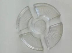 Plat à crudités en argent et verre