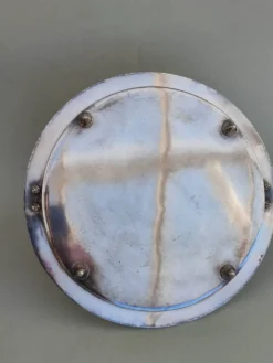 Plat à crudités en argent et verre