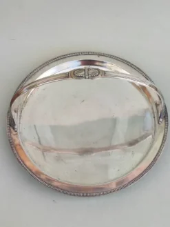 Plat à crudités en argent et verre