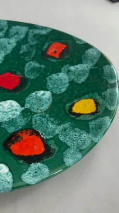 Plat de présentation palette peinture vintage en céramique | coupe déc