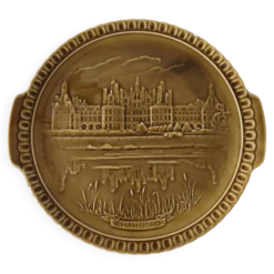 Plat de présentation vintage en faïence de Gien création spéciale Chambord