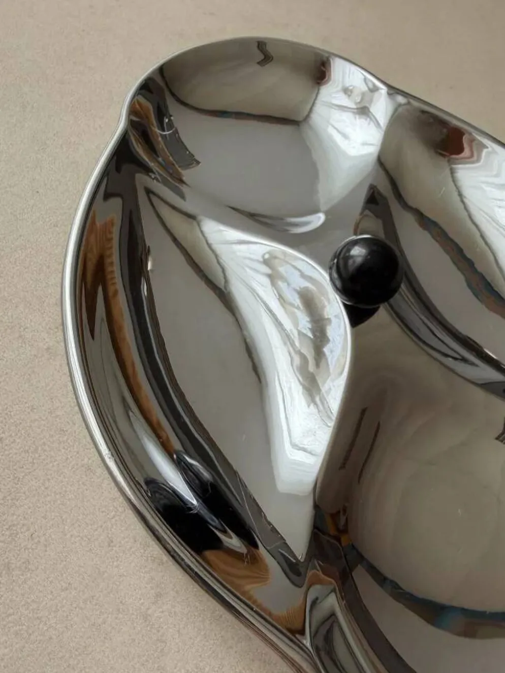 Plat de service en chrome suédois des années 1960