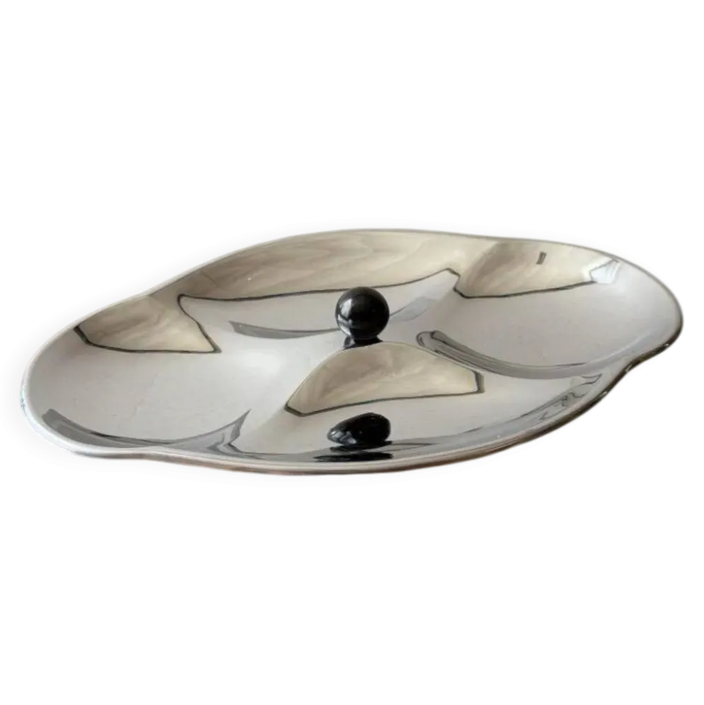 Plat de service en chrome suédois des années 1960