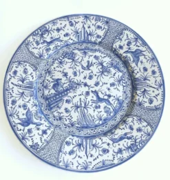 Plat de service en céramique de Coimbra peint à la main