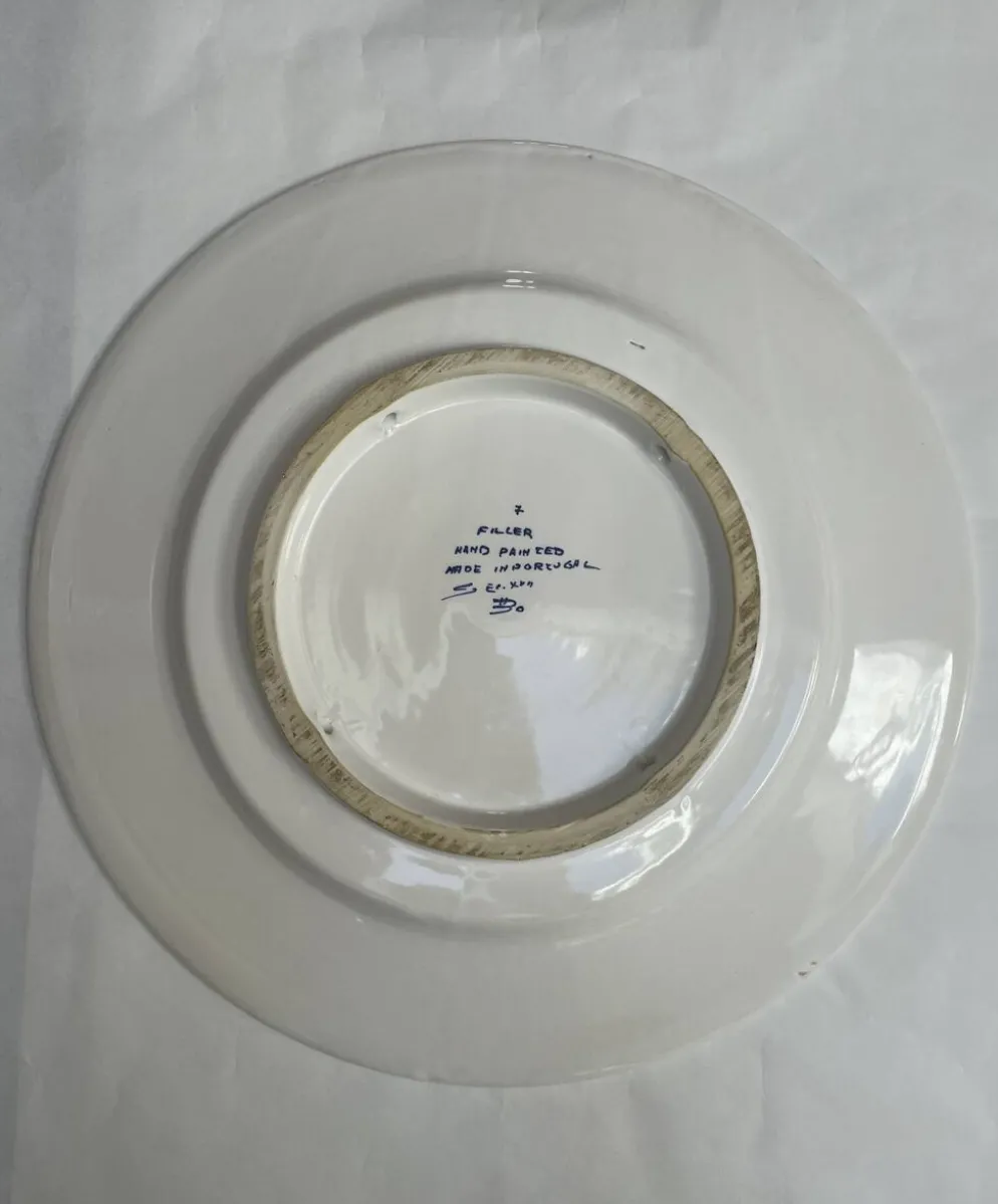 Plat de service en céramique de Coimbra peint à la main