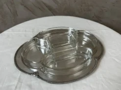Plat de service en métal argenté