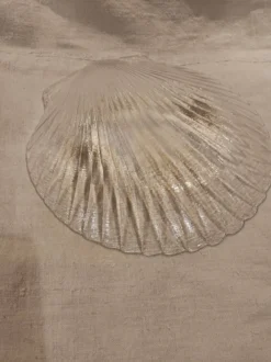 Plat de service en verre en forme coquille Saint-Jacques