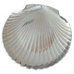 Plat de service en verre en forme coquille Saint-Jacques
