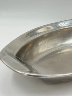 Plat de service ovale compartimenté vintage en métal argenté